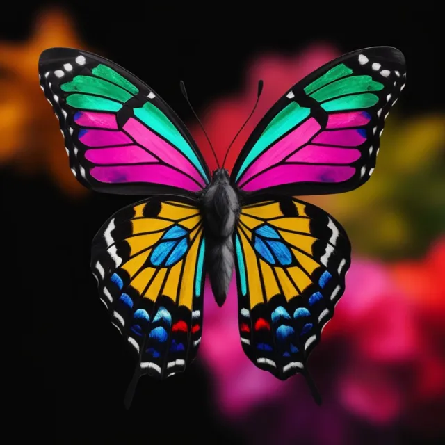 AI art — stained glass butterfly