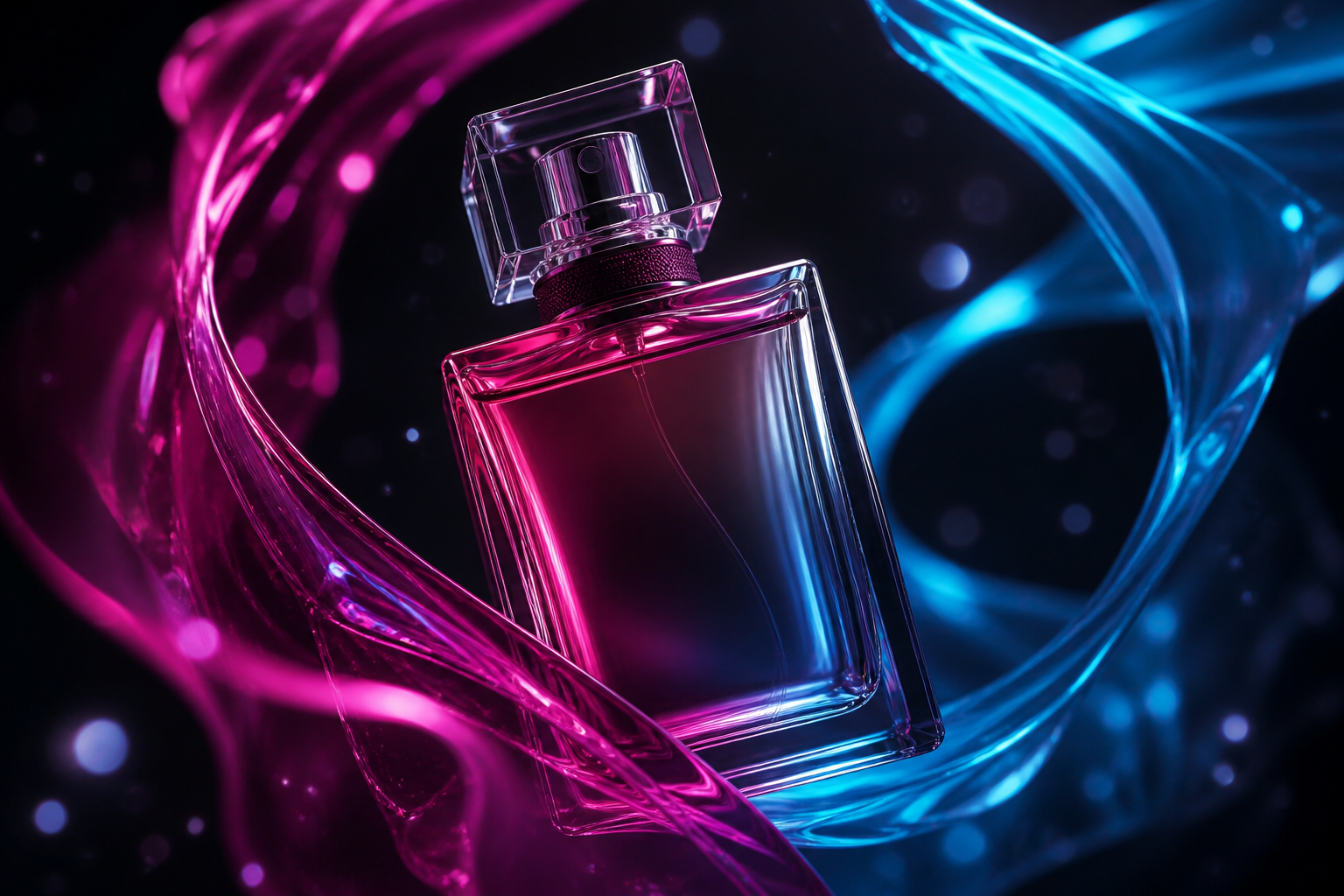 product still with liquid ribbons